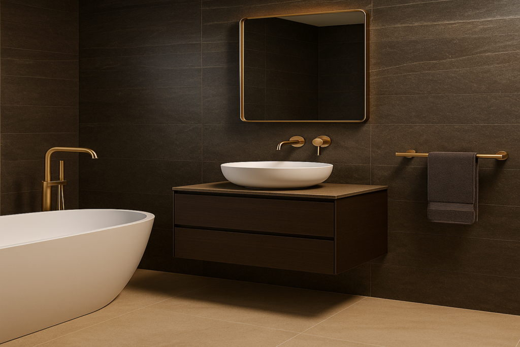 ARMANI ROCA bathroom accessories Bangalore in a luxury modern setup
