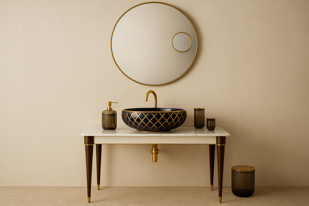 Modern vanity setup with premium 3SC Bathroom Accessories Bangalore