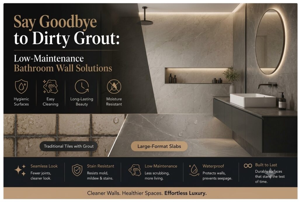 low maintenance groutless tiles for luxury bathroom