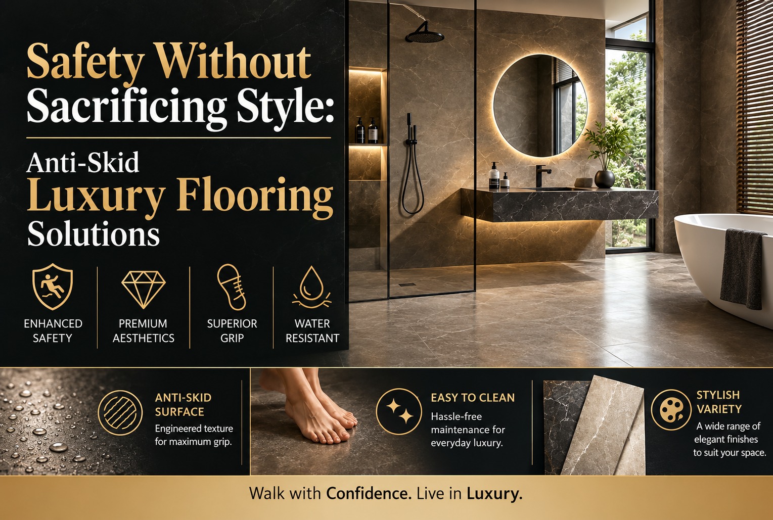 best anti skid tiles for luxury bathroom floors