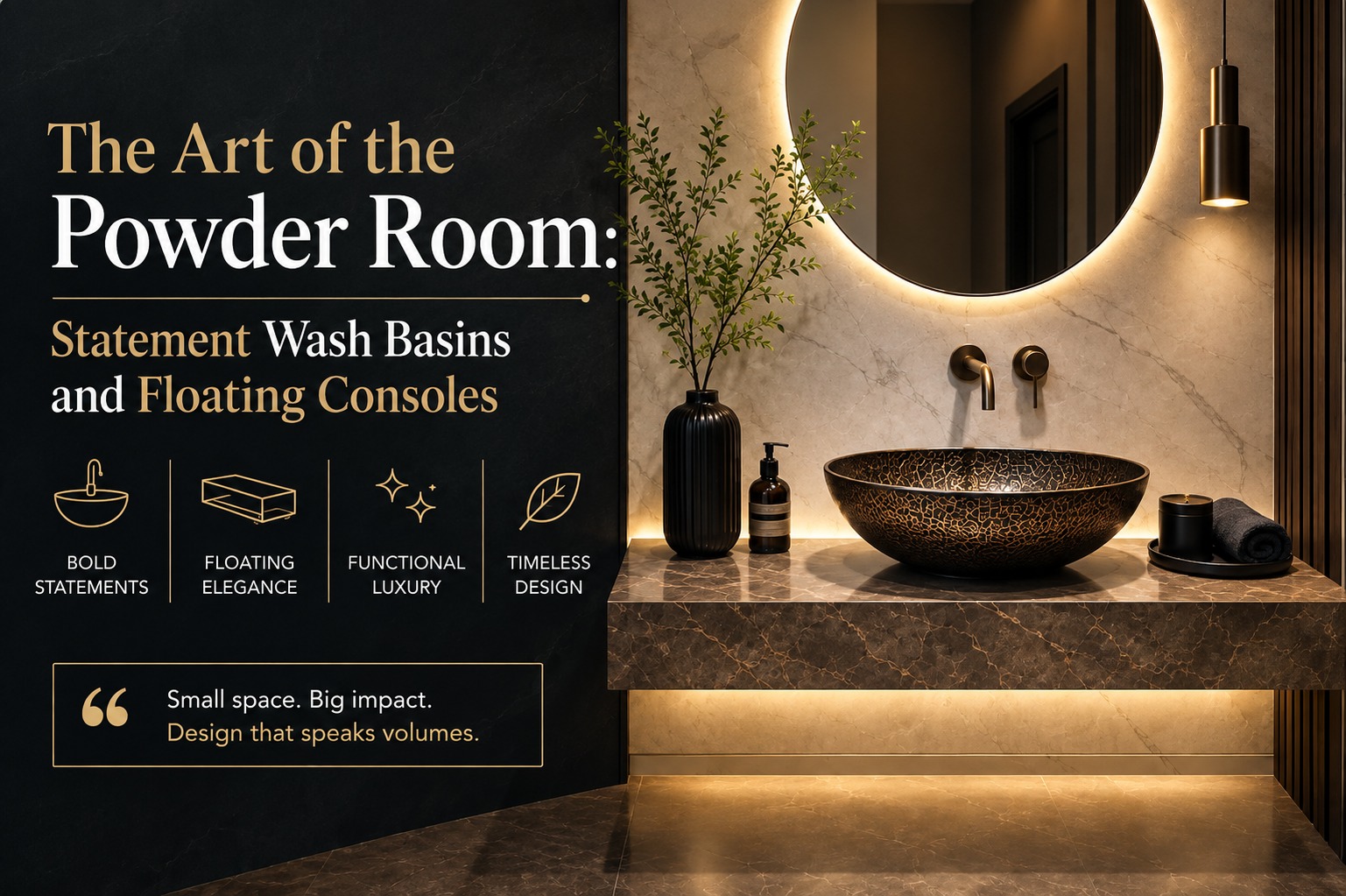 luxury powder room wash basin design ideas
